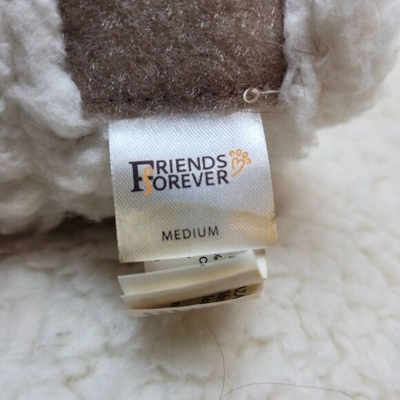 Friends Forever Faux Tan Suede & Cream Sheerling Dog Jacket- Size M - Picture 7 of 8